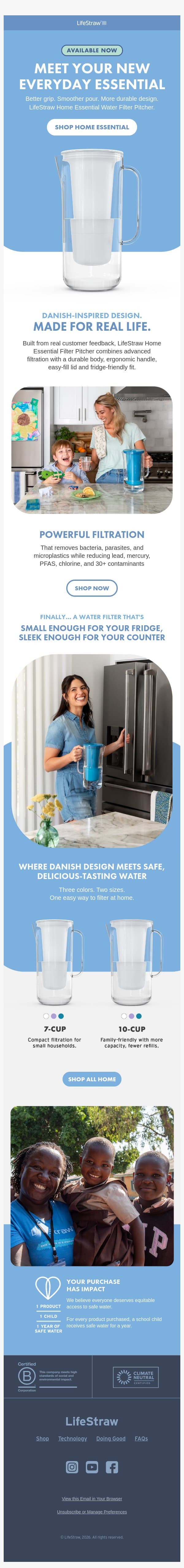 Meet your new everyday essential email from LifeStraw screenshot