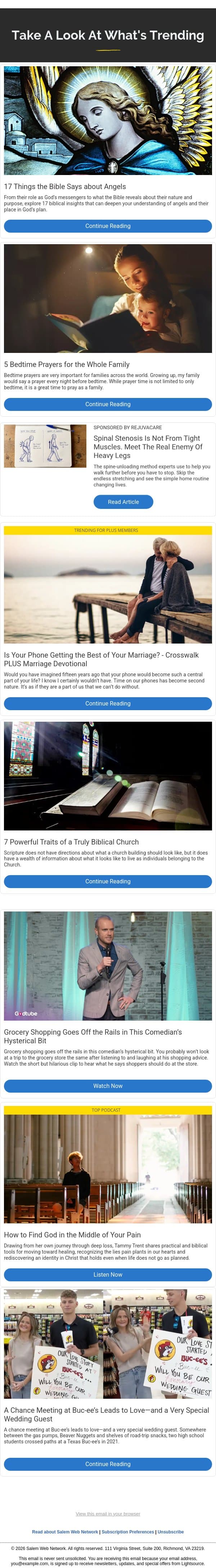 17 Things the Bible Says about Angels email from LightSource.com screenshot