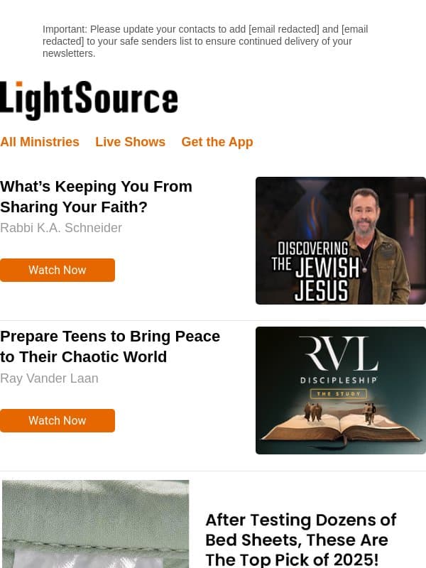 What’s Keeping You From Sharing Your Faith? email from LightSource.com
