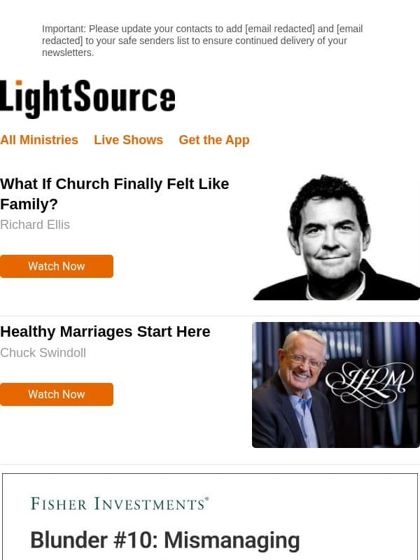 What If Church Finally Felt Like Family? email from LightSource.com
