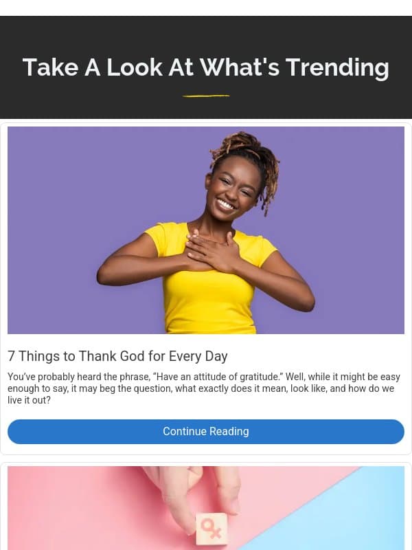 7 Things to Thank God for Every Day email from LightSource.com