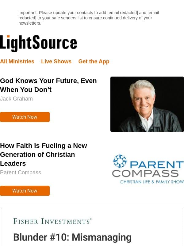 God Knows Your Future, Even When You Don’t email from LightSource.com