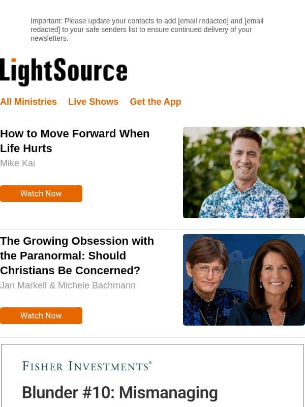How to Move Forward When Life Hurts email from LightSource.com