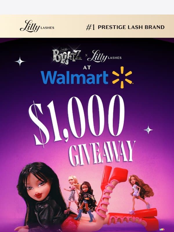 Passion for fashion = $1,000? Yes, please. email from Lilly Lashes