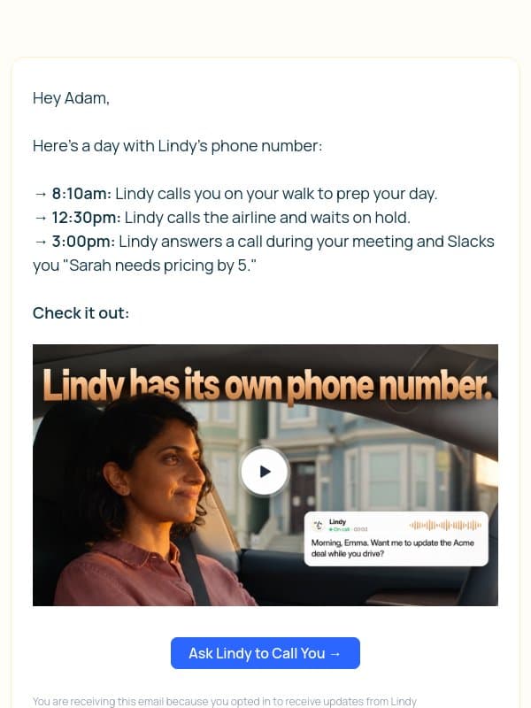 A day with Lindy's phone number email from Lindy