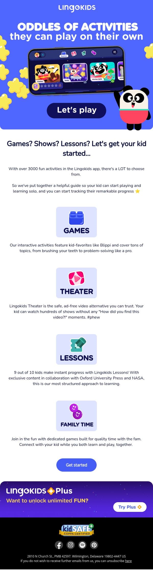 FUN, educational games this way ➡️ email from Lingokids screenshot