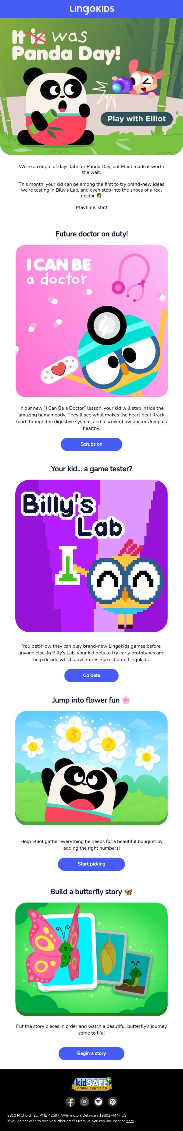 Elliot invited you to something π email from Lingokids screenshot
