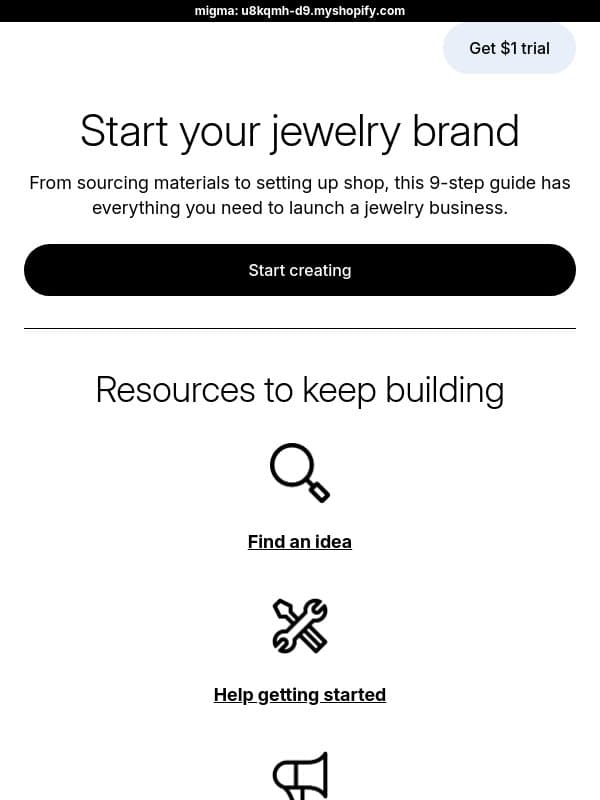 π 9 steps to start a jewelry brand email from LinkPop