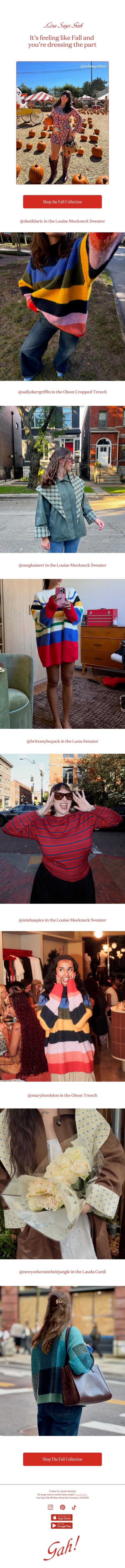 FALL LOOKS GOOD ON YOU 🍂 email from Lisa Says Gah screenshot