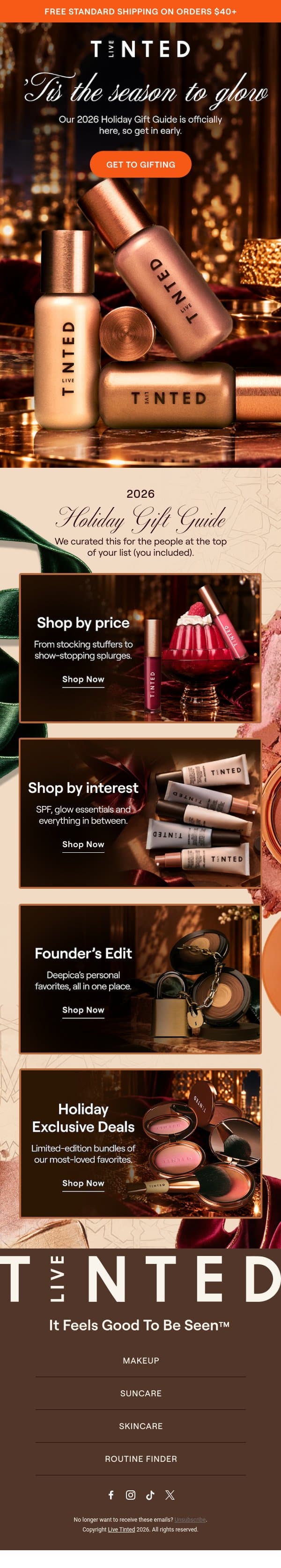 Too Early to Shop? Never. email from Live Tinted screenshot