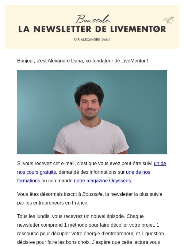 La règle d'or de Boussole et ce que vous pouvez faire dès maintenant email from LiveMentor
