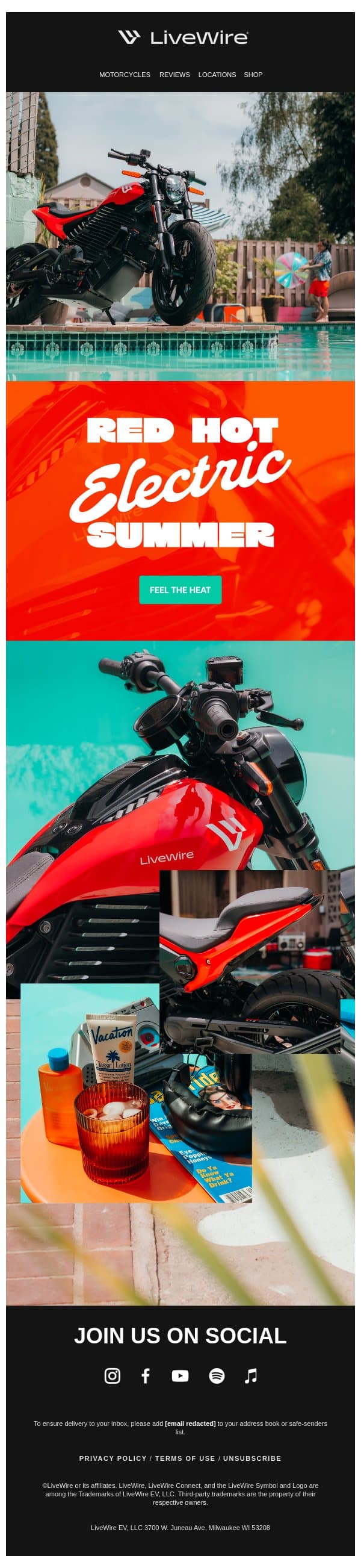 LiveWire Just Went Red Hot in Time for Summer email from LiveWire screenshot