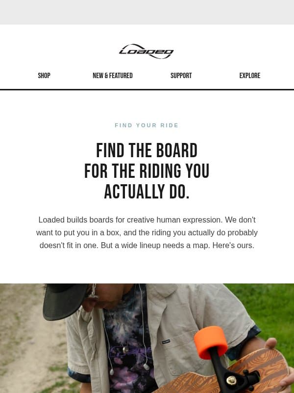 Find the board for the riding you actually do. email from Loaded Boards
