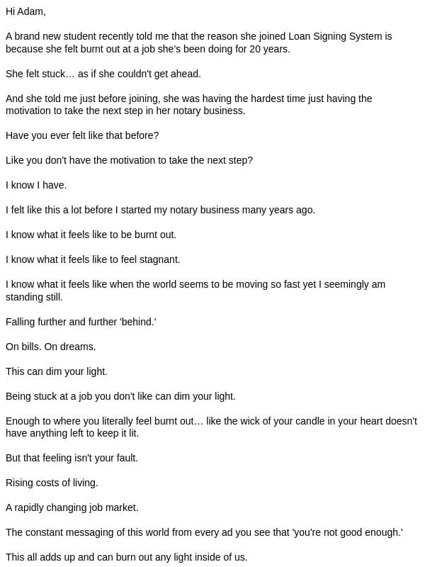 Do you ever feel like you don't have the motivation to take the next step? 📈 email from Loan Signing System