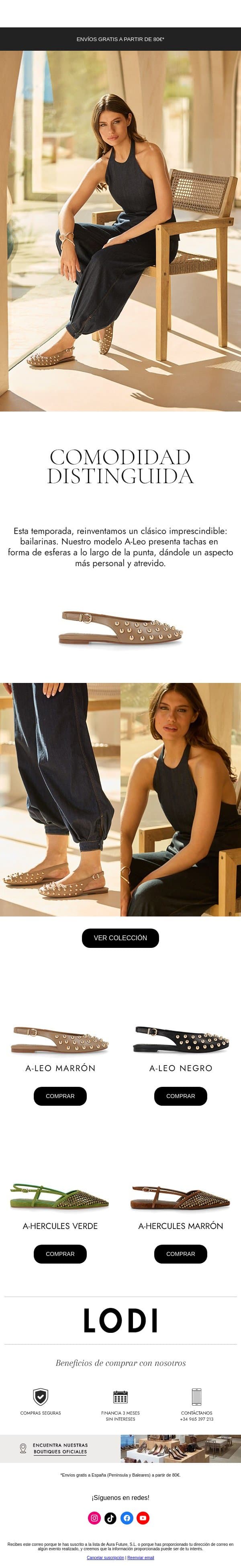 Bailarinas que marcan la diferencia email from Lodi Shoes screenshot