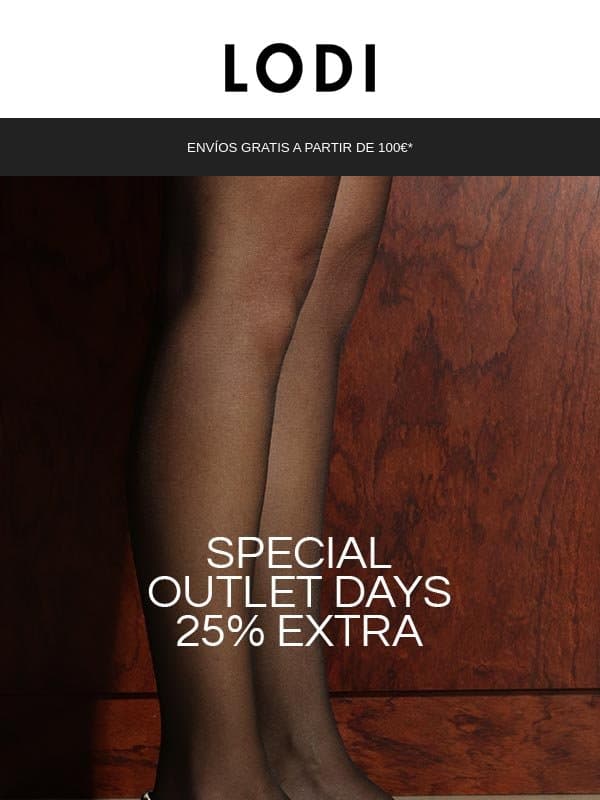 ¡Últimos días! Aprovecha un -25% extra en Outlet email from Lodi Shoes