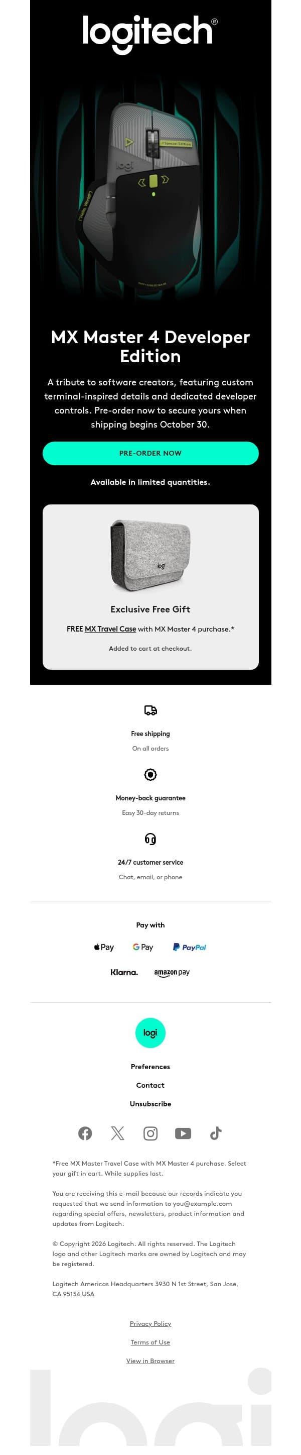 Early access: MX Master 4 Developer Edition email from Logitech screenshot