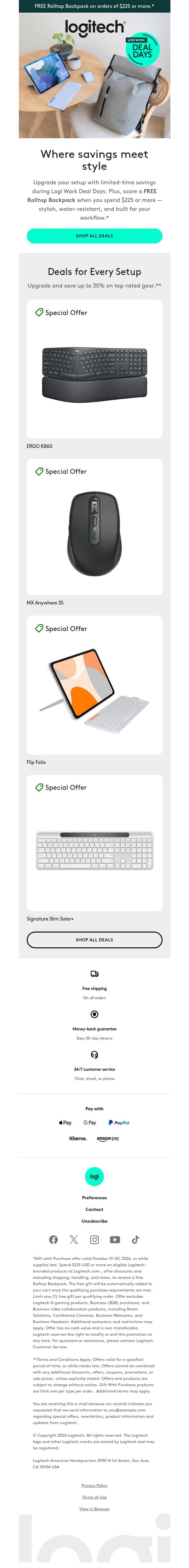 Secure the bag (literally) π email from Logitech screenshot