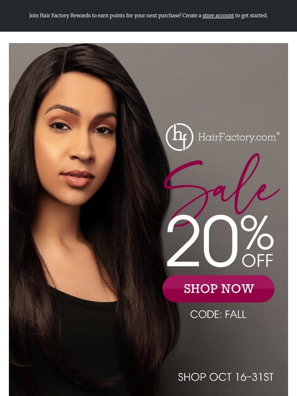 Your Fall Hair Upgrade is 20% Off ✨ email from LOHLA SPORT