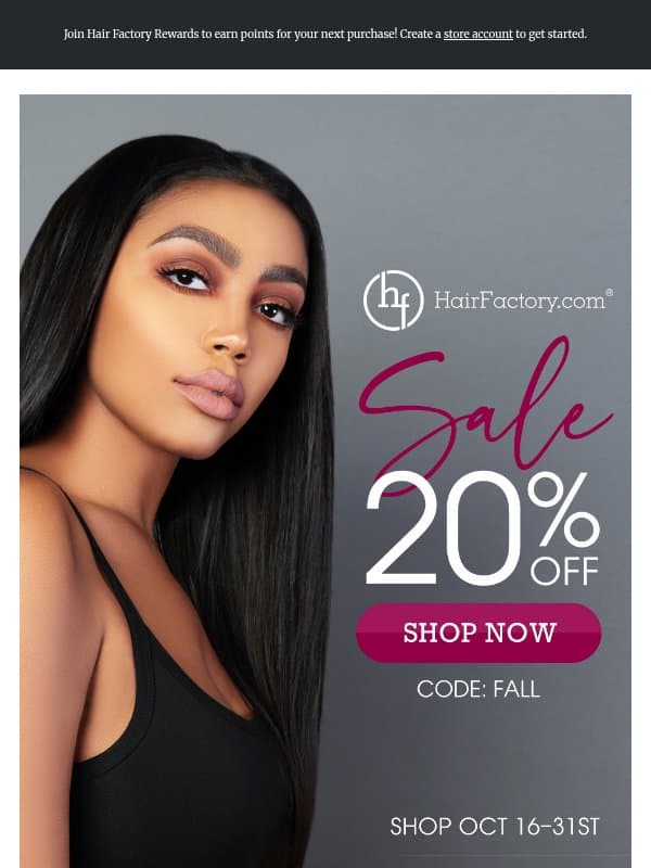Last Chance⏰20% Off Perfect Hair email from LOHLA SPORT