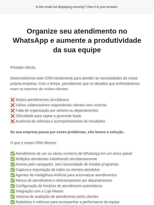 🗨️ Organize seu atendimento no WhatsApp email from Loja Mestre