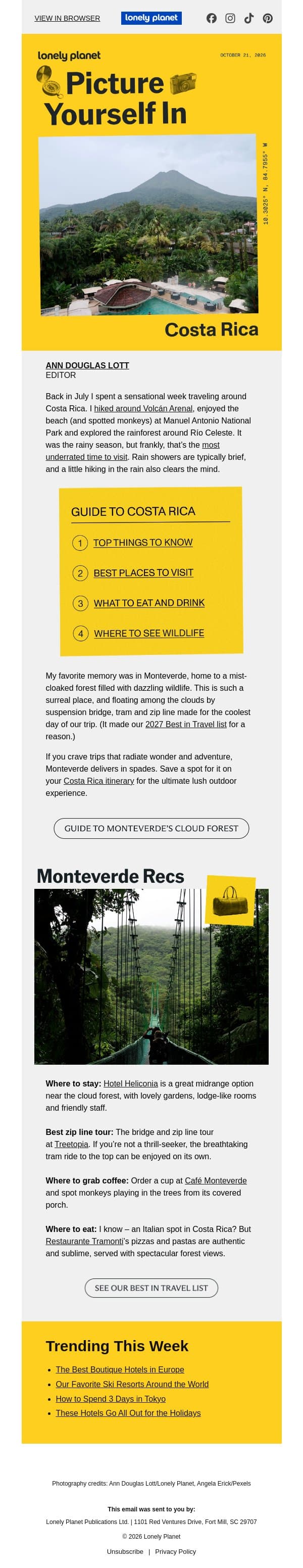 The Most Magical Forest email from Lonely Planet screenshot