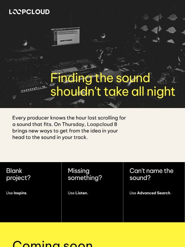 Loopcloud 8 is available Thursday email from Loopmasters