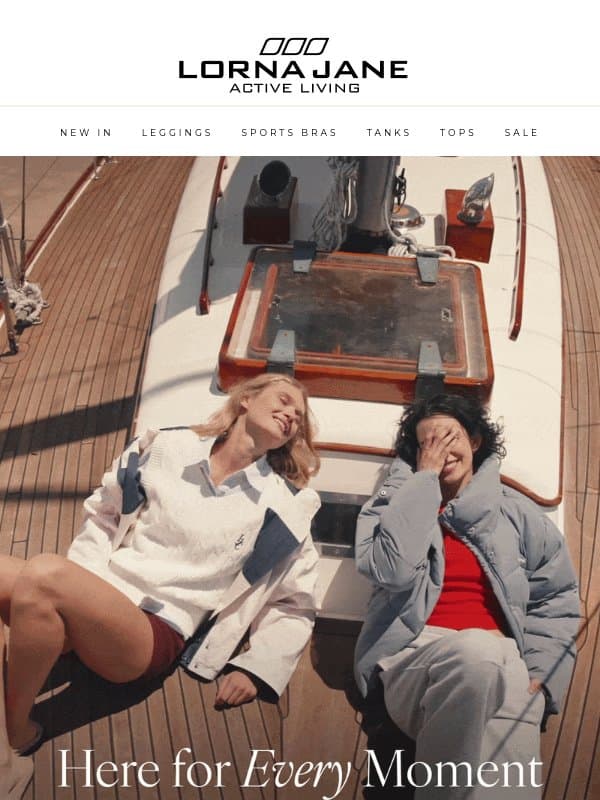 Just landed: Outerwear, Redefined. email from Lorna Jane