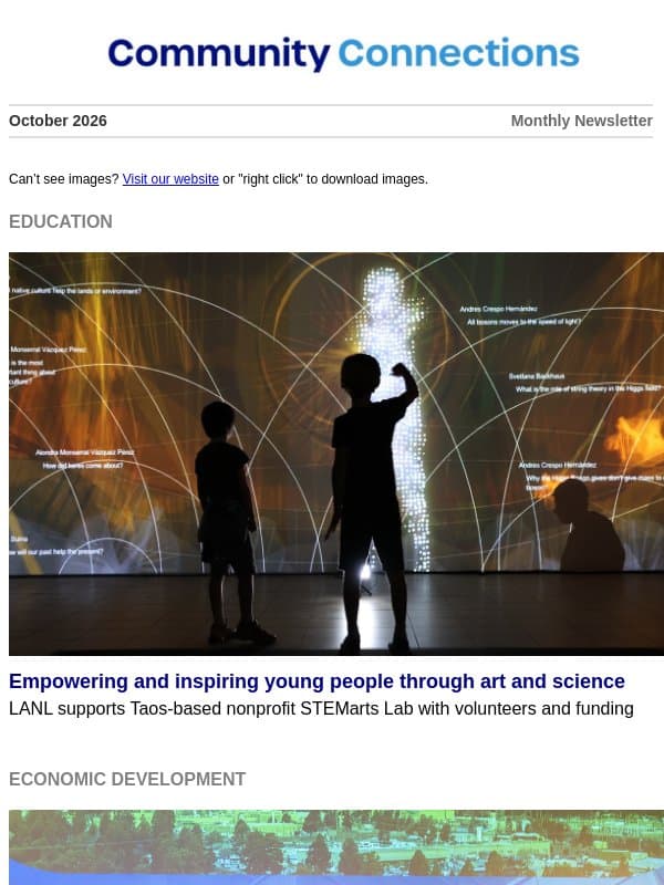 Los Alamos National Laboratory's Community Connections newsletter: October 2026 email from Los Alamos National Laboratory