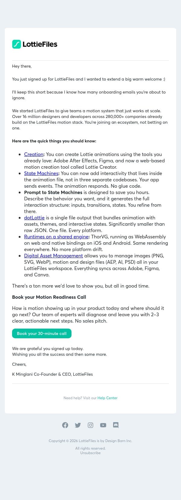 Everything that comes with your LottieFiles account email from LottieFiles screenshot