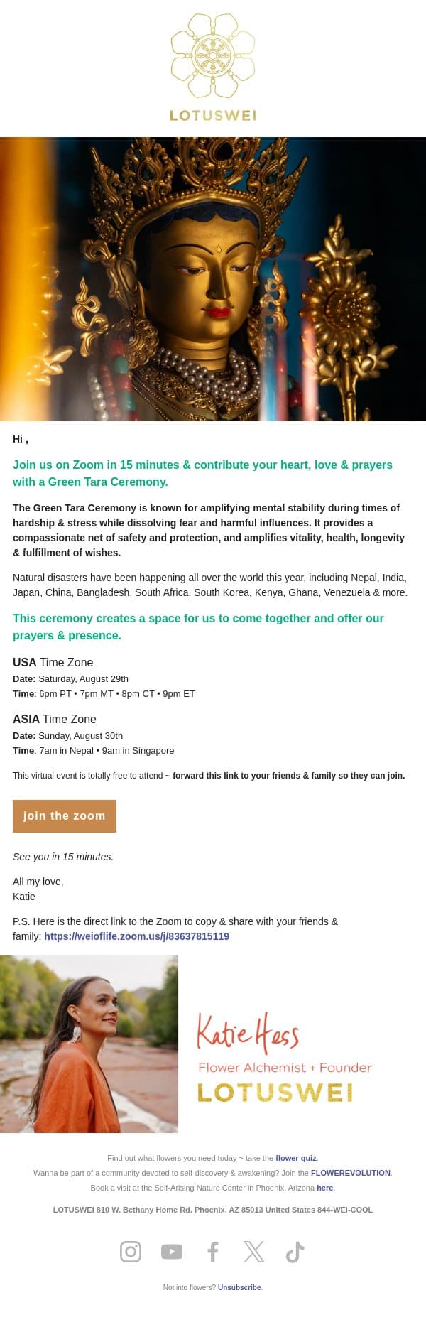 in 15 minutes: prayers for Nepal & the world email from Lotus Wei screenshot