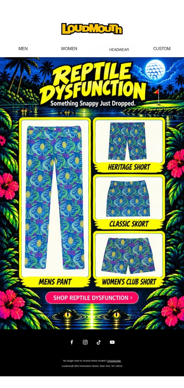 ππ Reptile Dysfunction Is Now Yours email from Loudmouth Golf screenshot