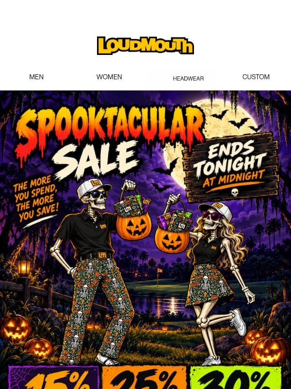 Up To 30% Off Sale Ends @ Midnight email from Loudmouth Golf