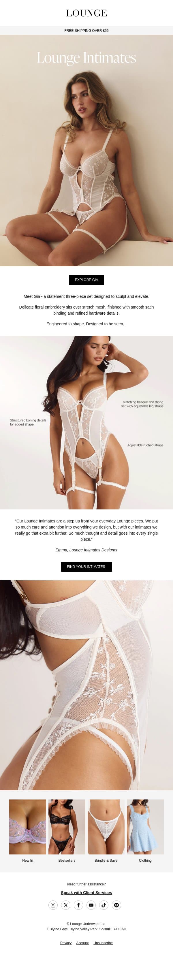 This is Lounge Intimates email from Lounge Underwear screenshot