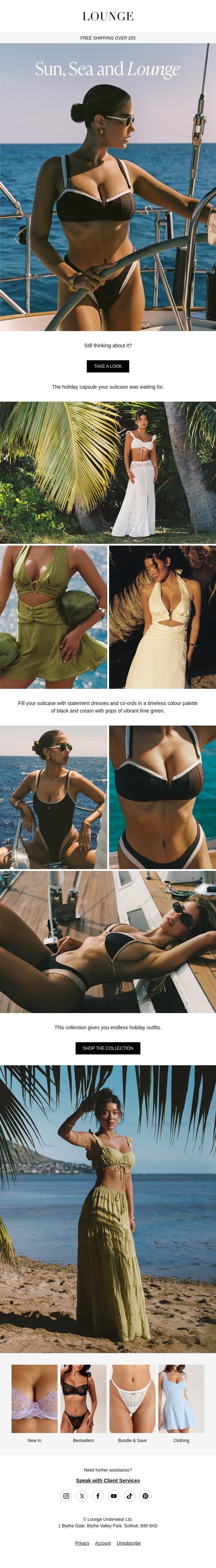 Summer starts here email from Lounge Underwear screenshot