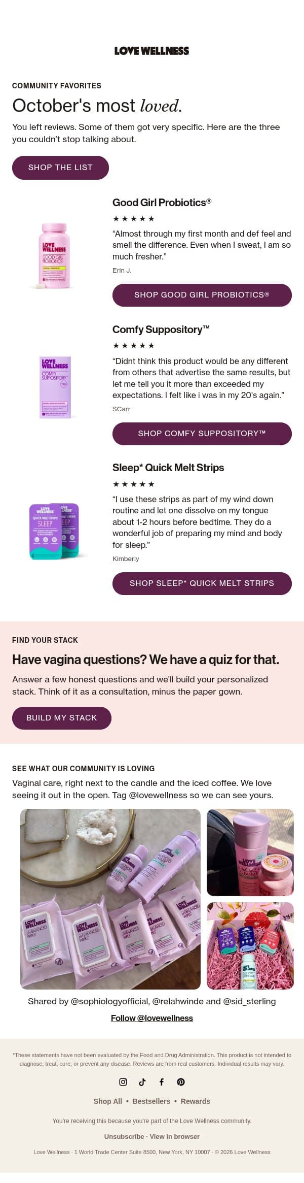 BABE đź‘€ email from Love Wellness screenshot