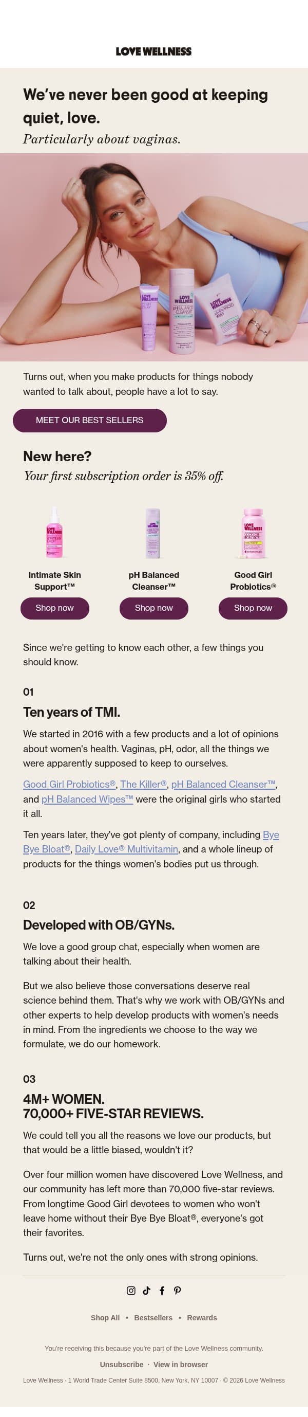 THIS IS TMI email from Love Wellness screenshot