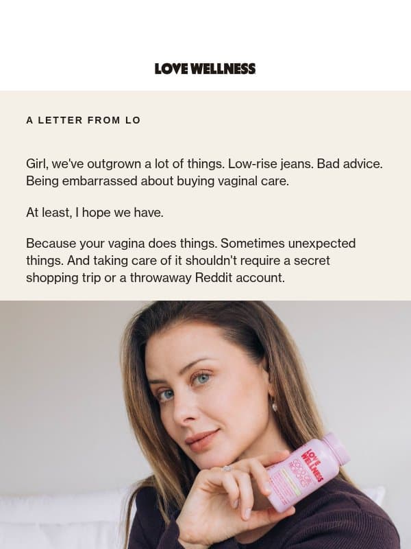 NO BLUSHING email from Love Wellness