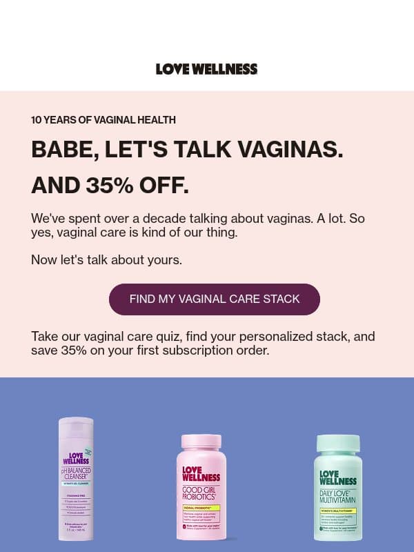 START HERE email from Love Wellness