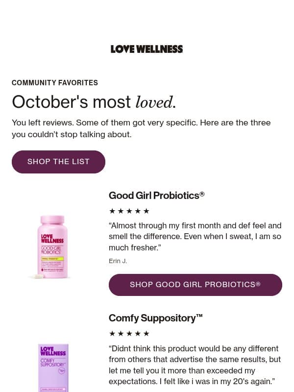 BABE 👀 email from Love Wellness