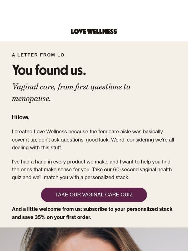 OPEN ME email from Love Wellness