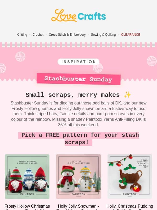 Turn DK scraps into Christmas gnomes 🎄 email from LoveCrafts
