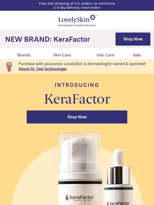 Introducing new brand: KeraFactor for fuller, thicker hair email from LovelySkin