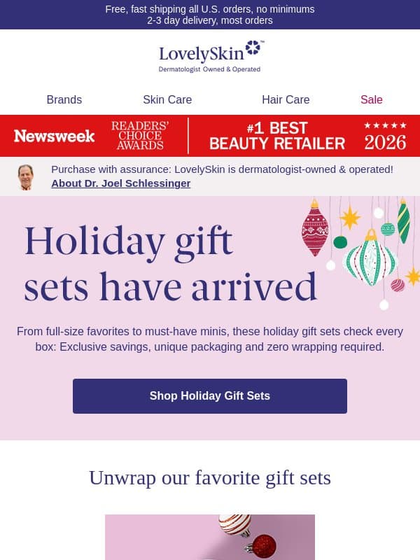 🎁 The wait is over: Holiday gift sets are officially here email from LovelySkin