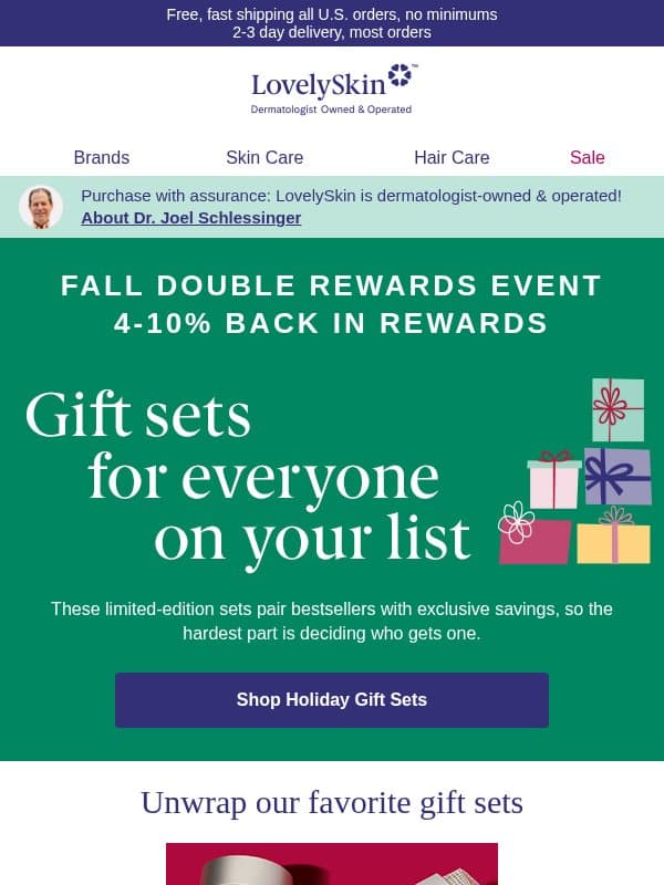 It's beginning to look a lot like... holiday gift sets email from LovelySkin