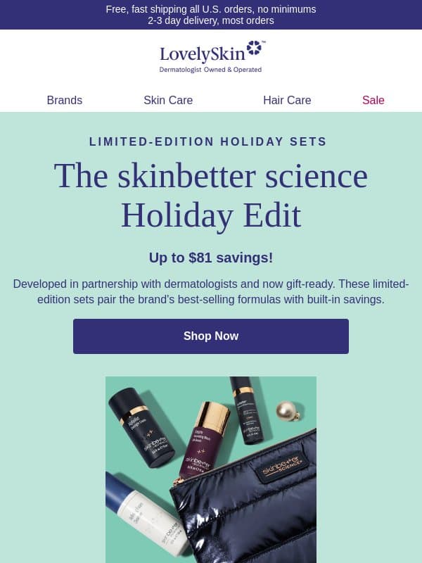 Up to $81 savings on skinbetter science Holiday Sets featuring AlphaRet Overnight Cream email from LovelySkin