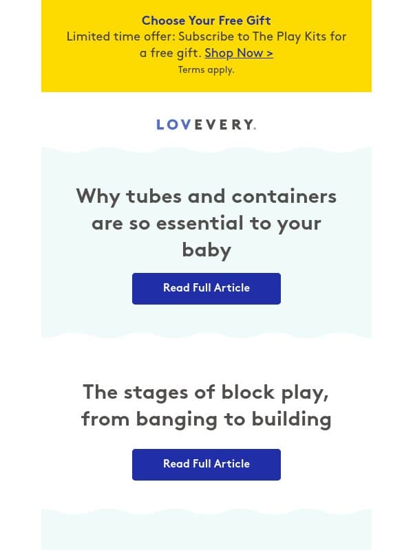Week 44: Why tubes and containers are so essential to your baby email from Lovevery