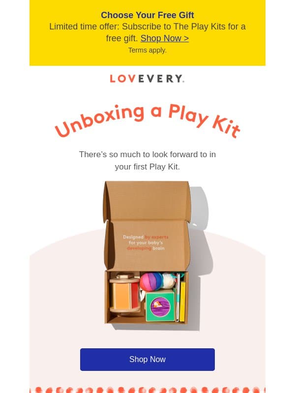Inside: Skill-building fun email from Lovevery