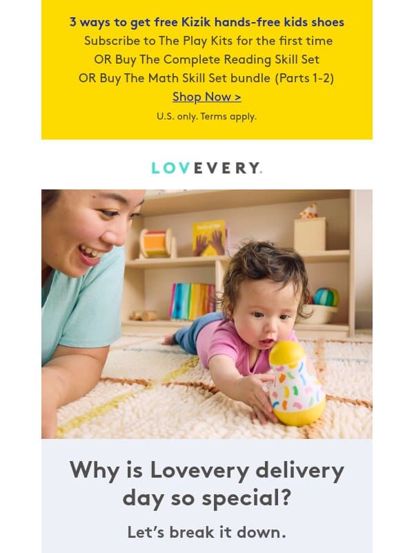 You'll love the excitement of opening each box email from Lovevery