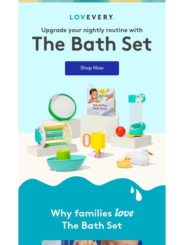 “This bath set has everything you could want!”—Holly C. email from Lovevery